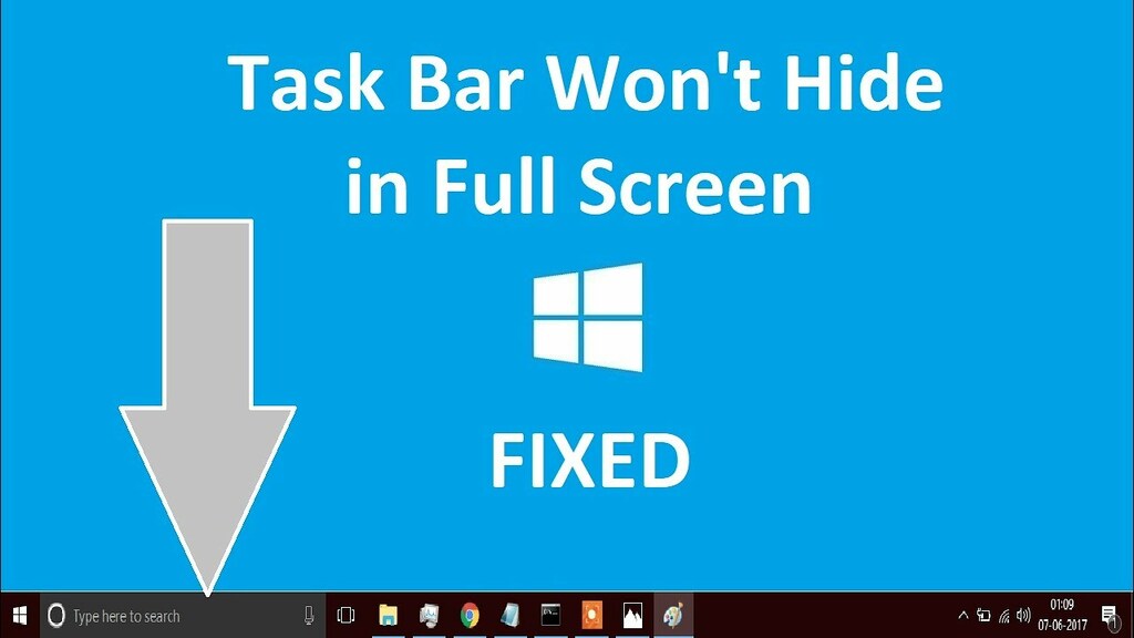 taskbar not hiding in fullscreen 