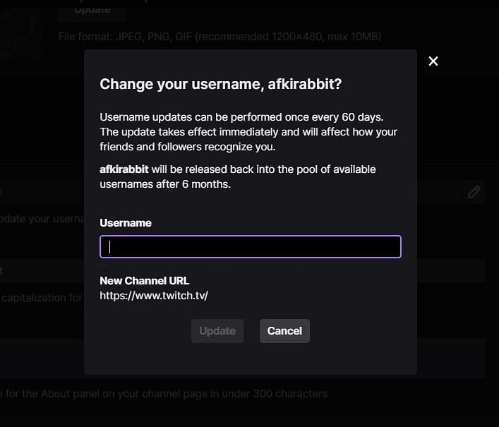 how to change twitch name