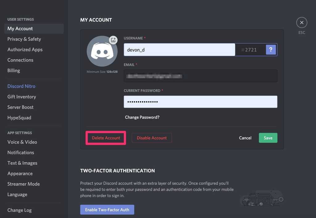 discord account disabled