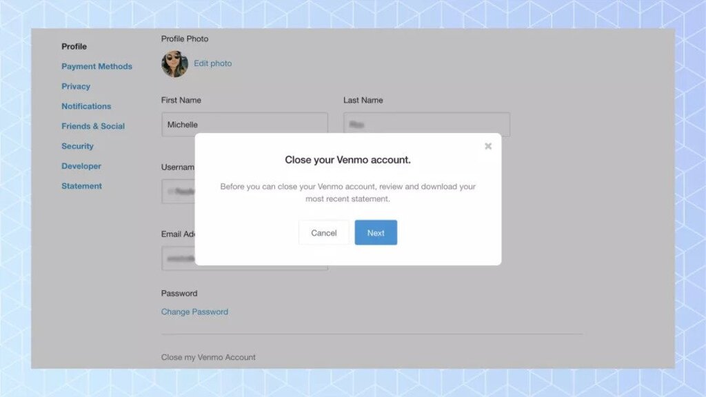 how to delete venmo account