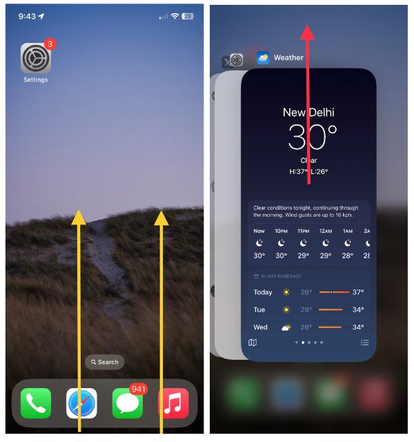 Close and Relaunch the Weather App