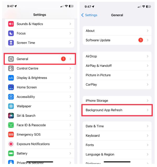 Enable Background App Refresh