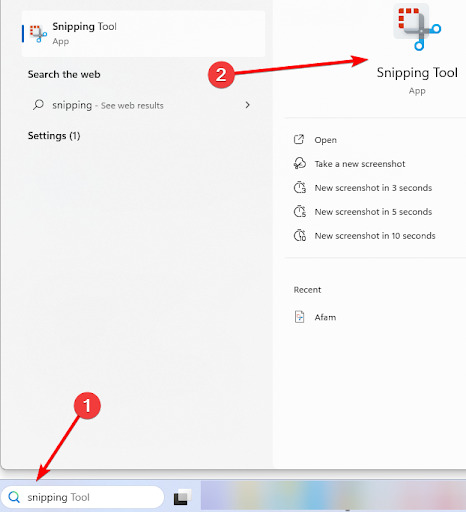 take screenshot Using the Snipping Tool ( Windows 11 )