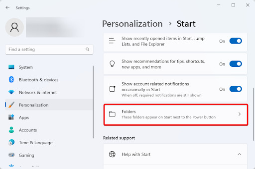 Include Folders in the Start Menu