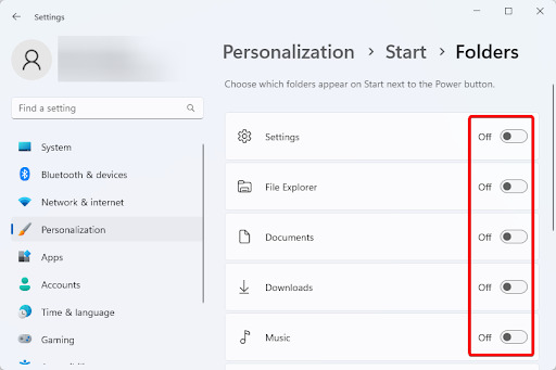 Include Folders in the Start Menu