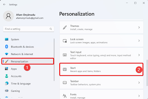 Include Folders in the Start Menu