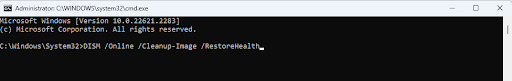 Repairing the Operating System Image Using the DISM Scan