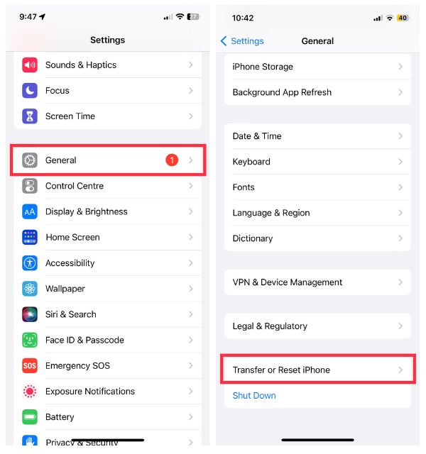Reset Location and Privacy Setting
