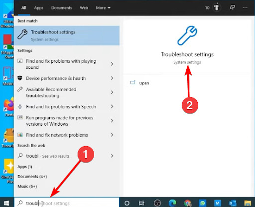 Running Windows Troubleshooters to Repair OS Issues