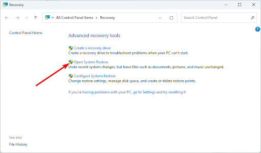 Running a System Restore