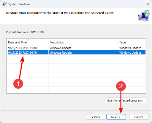 Running a System Restore