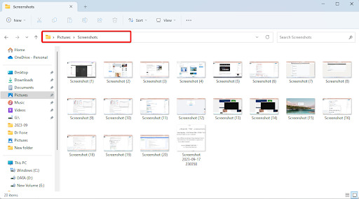 take screenshot on windows Using Keyboard Shortcuts
