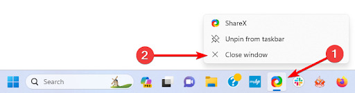 Close Apps from the Taskbar