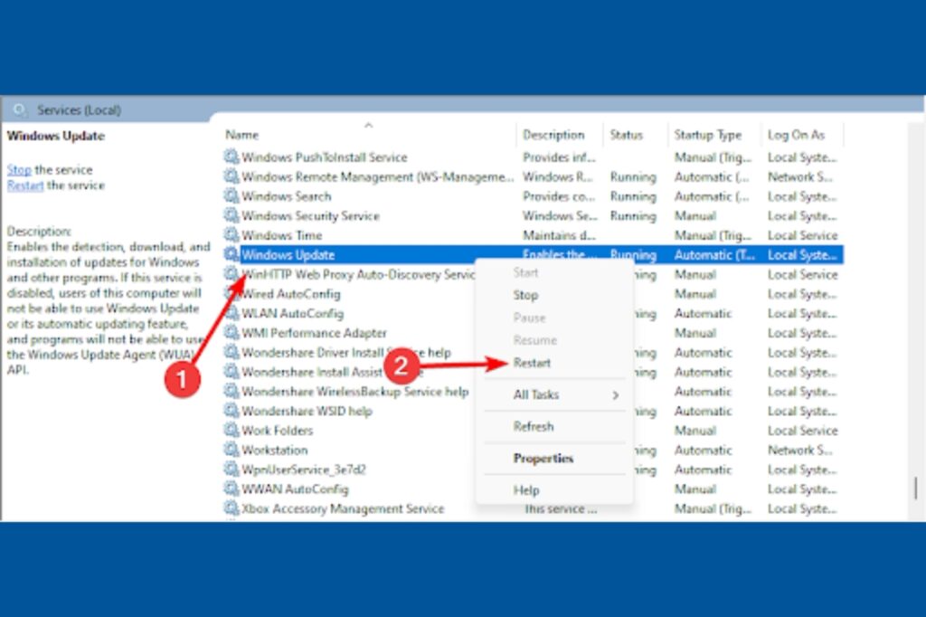 Restart Essential Update Services