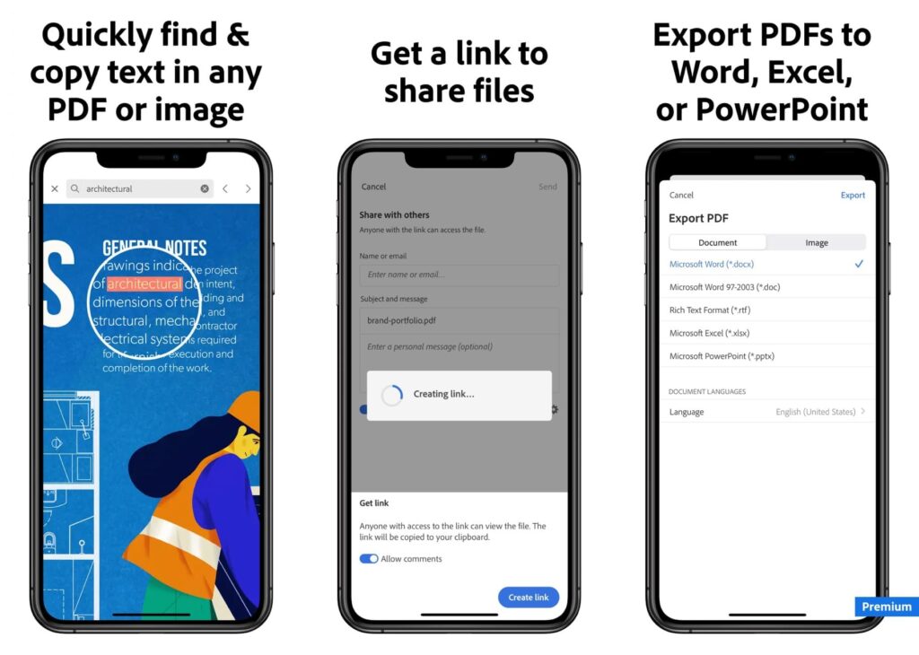 Adobe Acrobat Reader Team Management App