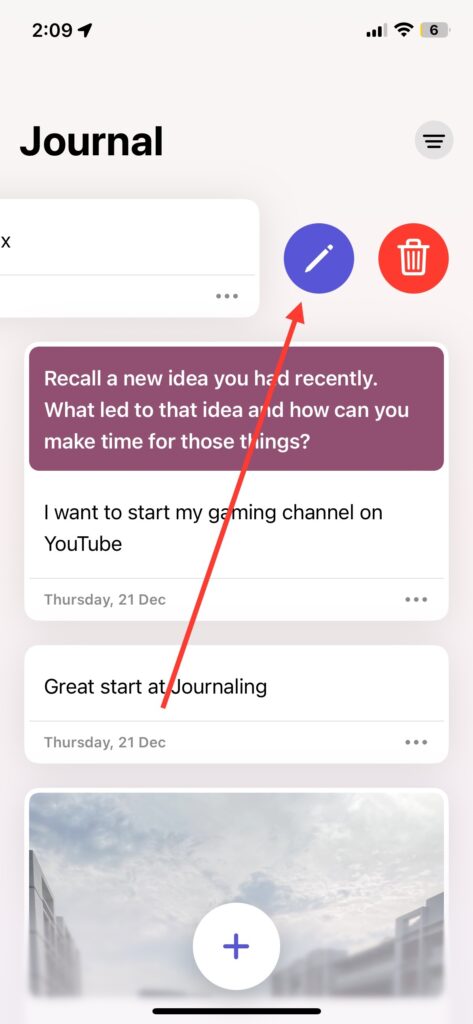 Edit Journal Entries on iPhone