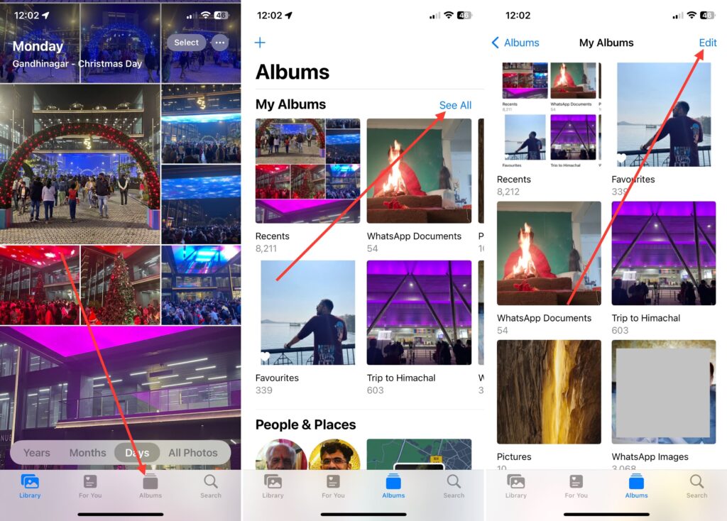 To edit album order