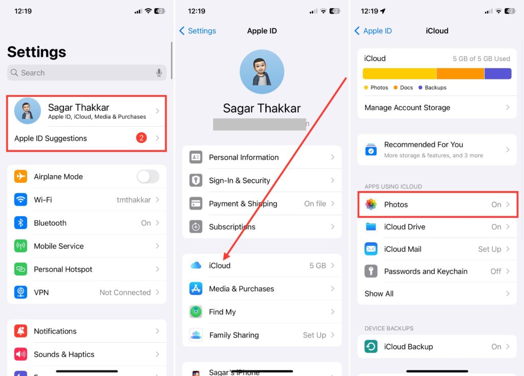 To use sync your photos to iCloud