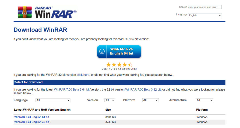 WinRAR must have software for windows