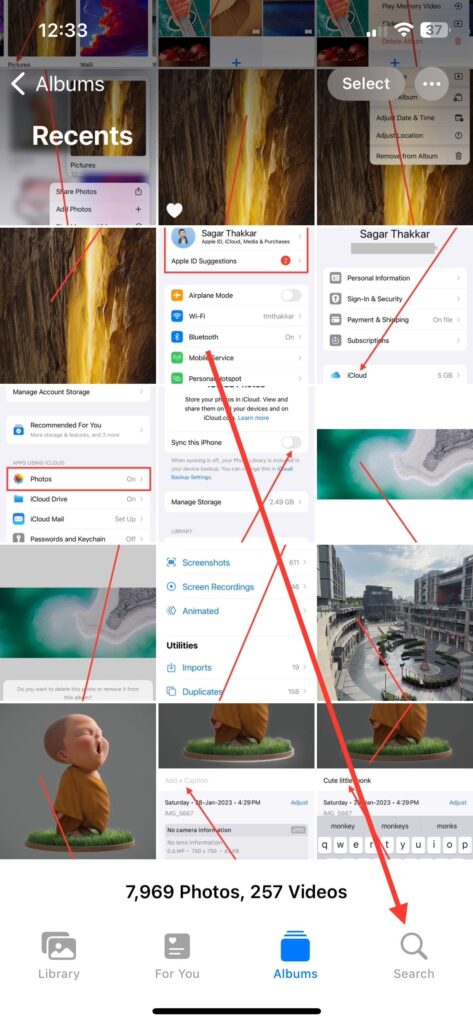 tap the Search icon in the bottom right corner