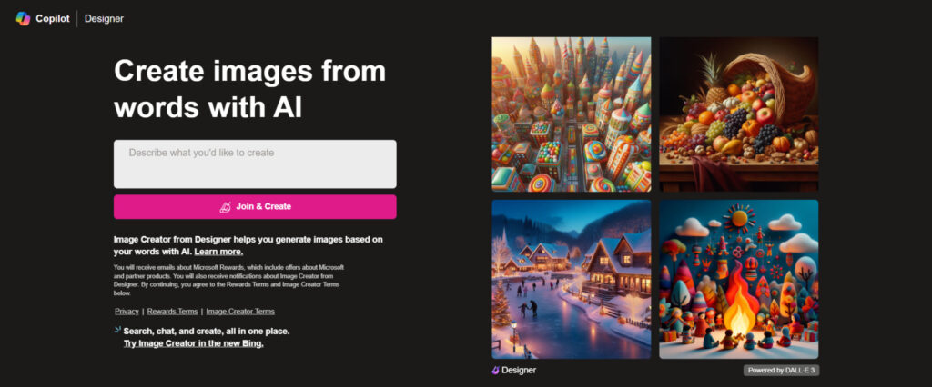 Bing Image Creator - Top AI image editing tool