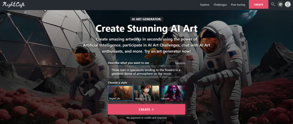 Nightcafe - Best free AI image generator