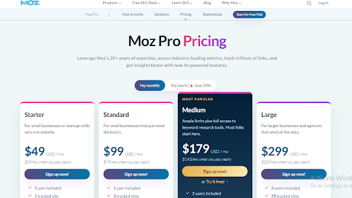 Moz Pro Pricing