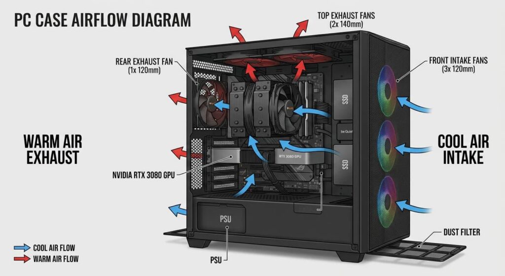 Proper PC airflow for safe GPU overclocking