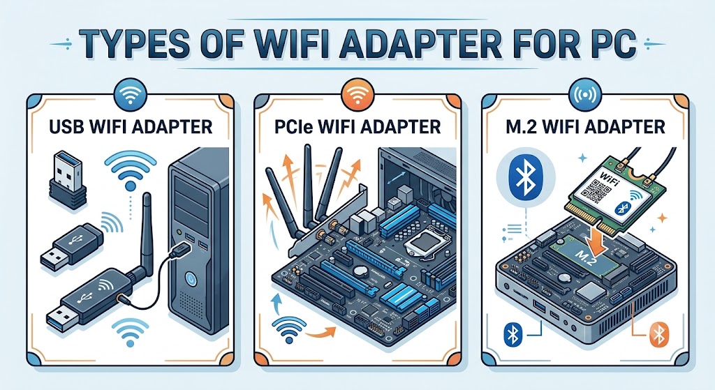 types of wifi adapters for pc
